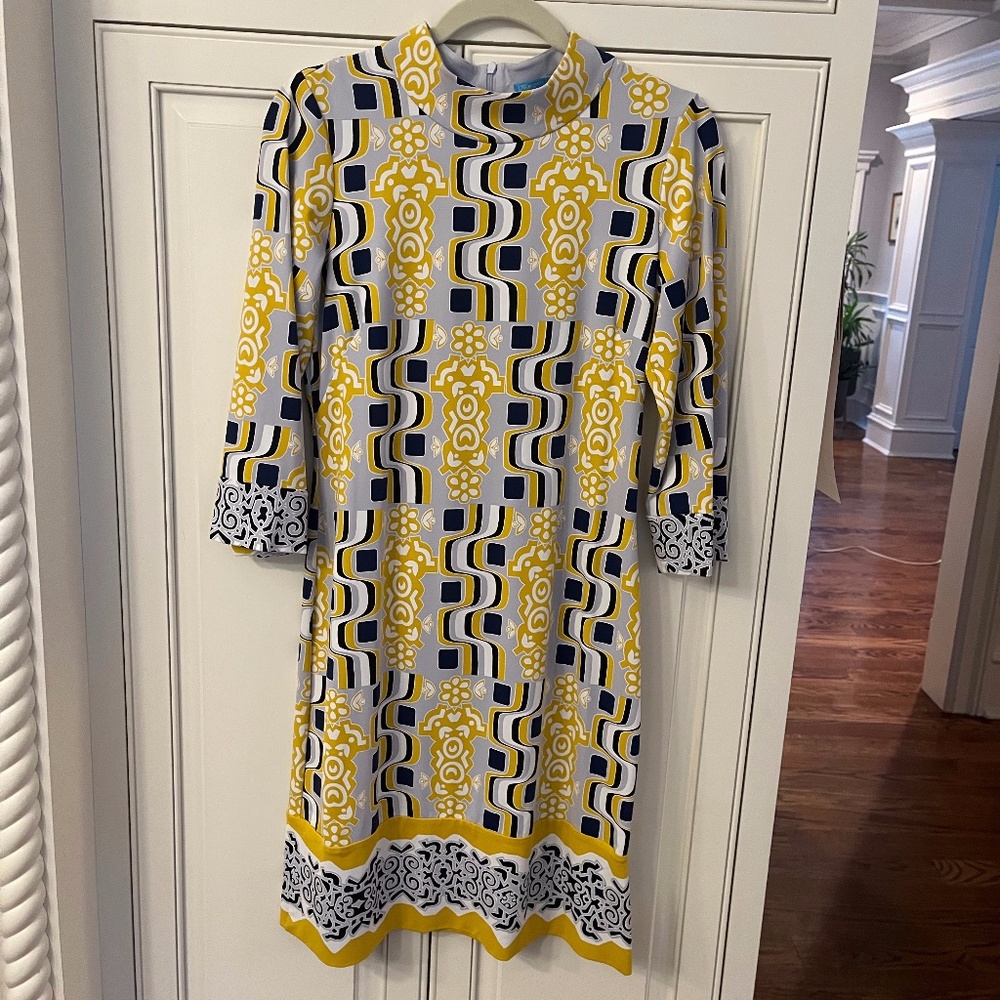 J. McLaughlin Geometric Print Dress - like new!